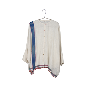 Camisa de Lino para Mujer TAAN-BAAN 71 con Manga Ancha y Diseño Asimétrico, 100% Algodón Orgánico, Ecológica, para Uso Diario - Product Image 1