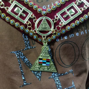 Delantal de Sacerdote Alto de la Orden Real Arquitectónica con Collar y Joyas Rojo-HSE - Product Image 5