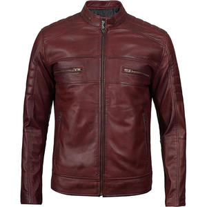 Veste en cuir 100% pur, élégante et tendance, de bonne qualité, nouvelle conception, col montant, veste d'hiver pour hommes, best-seller - Product Image 1
