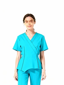 Nuevo uniforme médico para mujer, conjunto de Jogger, entrega rápida, botón antiarrugas, equipado, Material de rayón elástico de 4 vías para conjuntos de fregado - Product Image 2