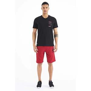 Tommylife Wholesale Black Printed Detail <b>V</b>-Neck Standard <b>Fit</b> Men's T-Shirt - 88186 - BLACK - Product Image 3