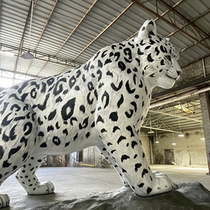 Scultura in Vetroresina a Grandezza Naturale di <span class=keywords><strong>Leopardo</strong></span> delle Nevi, Sculture per Giardini, Parchi, Zoo, Resort e Centri Commerciali - Product Image 3