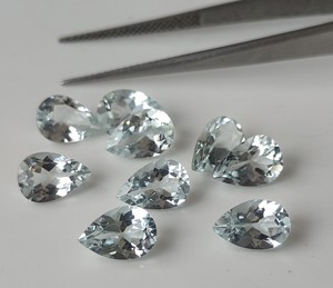 ลูกแพร์3x5mm-7x10mm พลอยอะความารีนเจียระไนแบบธรรมชาติสำหรับทำเครื่องประดับ - Product Image 3