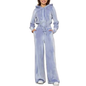 Ensemble de survêtement en molleton zippé 2 pièces élégant pour femmes et hommes, de haute qualité, pour l'hiver - Product Image 1