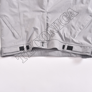 Pantalon de ski gris streetwear personnalisé, imperméable et isolé, avec poche cargo, style boucle de ceinture, braguette avant et bas élastique - Product Image 3