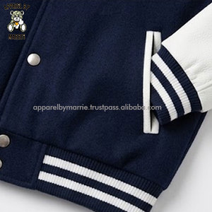 Chaquetas Varsity de Lana Suave con Bordado y Paneles en Contraste para Uso Casual en Invierno - Product Image 6