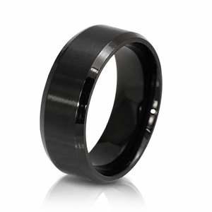 Jeulia <b>Black</b> <b>Titanium</b> Steel Men's Geometric Engagement <b>Ring</b> - Product Image 2