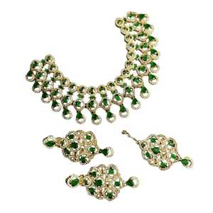 2025 spot mode nouveaux bijoux mariage dîner collier en forme de coeur plusieurs couleurs cristal artificiel boucles d'oreilles et collier ensemble - Product Image 1