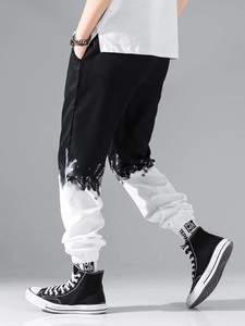 Cotton Wear Men's Sweatpants Solid Color Fashionable Quick Drying Washed Style Men's Pants and <b>Trousers</b> - Product Image 2