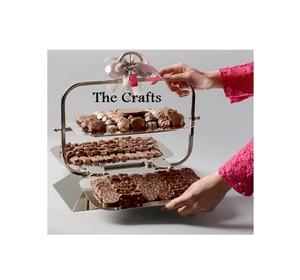 Soporte de pastel de tamaño personalizado de color plateado Bandeja plegable Soporte de pastel de acero inoxidable de calidad de lujo a granel - Product Image 4