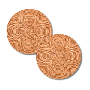แผ่นรองจานหวายที่ได้รับแรงบันดาลใจจากวินเทจทนความร้อนกันน้ำเป็นมิตรกับสิ่งแวดล้อมเน้นไปที่โต๊ะอาหารของคุณ - Product Image 1