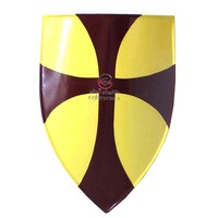 Escudo de Caballero Medieval de Acero Inoxidable Electrochapado de Alta Calidad, Modelo Coleccionable, Hecho a Mano, Decoración Navideña para Pared del Hogar
