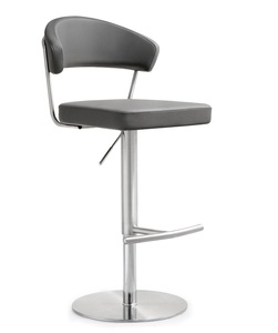 Luxury Design <b>Adjustable</b> Stainless Steel Bar Chair TQC Model 41015 Eco-Friendly Strong High Quality Black Leather Comfort - Product Image 1