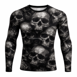 Camiseta de Manga Larga para Hombre, Protección UV, Spandex/Nailon, Compresión, Secado Rápido, Detalles Reflectantes, Costuras Planas, Anti-Rozaduras, para Correr - Product Image 1