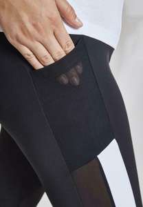 Leggings de yoga pour femmes, taille haute, extensible dans les quatre sens, longueur totale, maille technique à rayures, spandex/nylon - Product Image 5