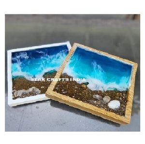 Dessous de verre en émail imprimé pour la maison Dessous de verre en bois de cuisine au design personnalisé pour la vente en gros de napperons d'accessoires de cuisine de forme carrée - Product Image 1
