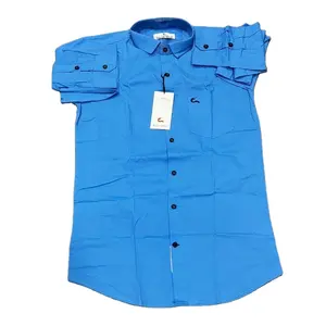 قميص رجالي كاجوال من القطن مزود بملصق خاص قابل للتخصيص قميص ثقيل من القطن مناسب للأعمال ملابس كاجوال يمكن ارتداؤها بسعر مناسب