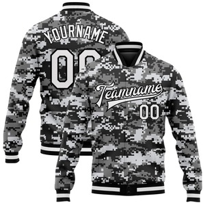 Vente en gros dans l'industrie directe de bombardiers décontractés pour l'hiver vert bleu clair-blanc veste Letterman à bouton-pression - Product Image 6