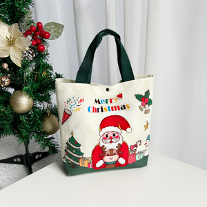 Sac fourre-tout en toile pour cadeau de Noël-Fermeture personnalisée de style classique Utilisation commerciale Fabriqué au Vietnam - Product Image 4