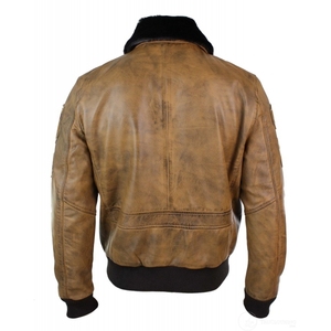 Chaqueta Bomber de piel de oveja auténtica para hombre, chaqueta de cuero para motocicleta, multicolor - Product Image 3