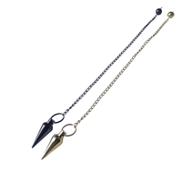 Pendule de radiesthésie en métal de qualité supérieure, style antique et moderne, avec chaîne, finition argentée, outil de divination de précision et de guérison énergétique, Conifer