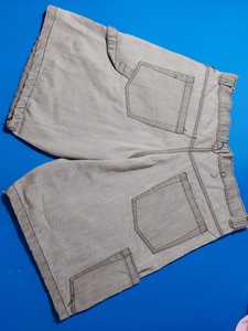 Shorts de plage en toile noire à taille haute, décontractés, personnalisés, avec cordon de serrage, 100% coton - Product Image 4