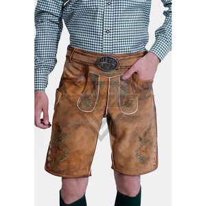 Doux Léger Nouveau Cuir Véritable Haute Qualité Personnalisé Lederhosen Fournisseur Bavarois Vêtements Trachten Shorts pour Hommes - Product Image 4