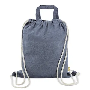 Zaino Convertibile Nero Sostenibile, Sacca Sportiva Promozionale con Cordoncino e Accessori - Product Image 5