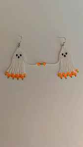 Pendientes de cuentas bohemias con flecos en cascada Andy de diseño turquesa, regalo de joyería único - Product Image 2