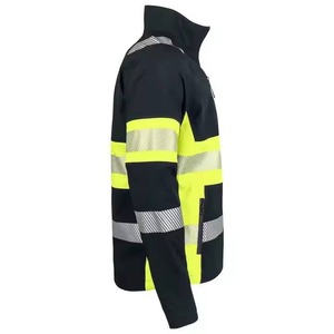 Haute visibilité Construction veste de sécurité imperméable léger Soft Shell col montant vêtements de travail personnalisable Polyester matériel avant - Product Image 6