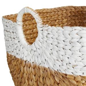 Panier en jacinthe d'eau naturel et blanc, panier de rangement fait à la main, vente en gros, écologique, fabriqué au Vietnam - Product Image 3