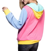 Sweat-shirt à capuche décontracté pour femme, style streetwear, manches courtes, tie-dye, avec poche zippée sur le devant