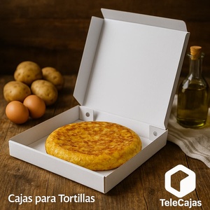 Caja de Almuerzo Desechable para Tortillas de Patata, Empanadas, Pizza Gruesa, 23x23x5 cm, Tamaño Mediano, Interior y Exterior Blancos - Product Image 5
