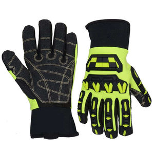 Gants de mécanicien à percussion Paume en cuir de vachette Respirant Durable 8 oz Sécurité Tronçonneuse Travail Gants de construction - Product Image 6