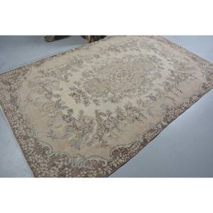 Classic Beige Brown 5.6 X 9 ft Vintage Turkish <b>Rug</b> Wool Large Area Patchwork for Hallway Bedroom Latex Perfect <b>Bedside</b> <b>Rug</b> - Product Image 2