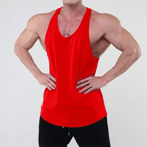 Venta al por mayor de hombres de algodón gimnasio camiseta sin mangas ligero transpirable Fitness camisa OEM personalizado Logo entrenamiento ropa deportiva - Product Image 4