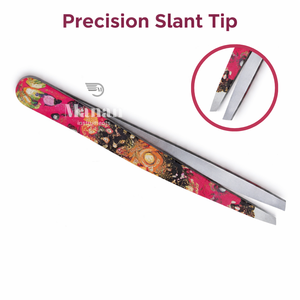 Pinzas Profesionales para Cejas de Acero Inoxidable con Mango Impreso, Punta Inclinada, Calidad Premium, Herramienta de Belleza para Depilación de Precisión - Product Image 2