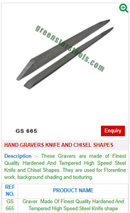 มีดแกะสลักและมีดแกะสลักมือเครื่องมือเครื่องประดับเหล็ก665สำหรับเครื่องเพชรพลอย-ดาวสีเขียว SA - Product Image 2