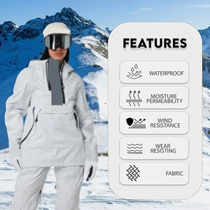 Chaqueta de esquí impermeable y a la moda para hombre, chaqueta de snowboard para exteriores con cremallera, chaqueta de esquí rígida forrada de calidad para hombre. - Product Image 6