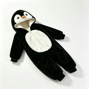 Mono de pingüino de peluche personalizado para bebé, pelele de pingüino con capucha de lana para bebé, disfraz de pingüino para recién nacido. - Product Image 4