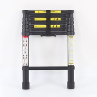 Échelle télescopique en aluminium, charge maximale 150 kg, 4,4 m, avec barre stabilisatrice, pour la maison et les professionnels