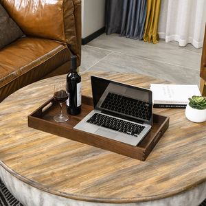 Juego de bandejas de madera de alta calidad en color espresso profundo con forma rectangular y tacto contemporáneo perfecto para el hogar y la Oficina - Product Image 4