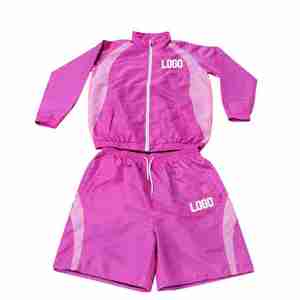 Wholesale Custom Made <b>Men</b> Slim Fit <b>Long</b> Sleeve Windbreaker <b>Shorts</b> Set High Quality Nylon <b>Shorts</b> Set - Product Image 1