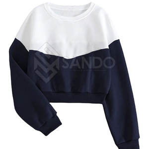 Sudadera corta informal de alta calidad para mujer, nuevo diseño elegante con logotipo frontal para invierno, precio al por mayor - Product Image 1