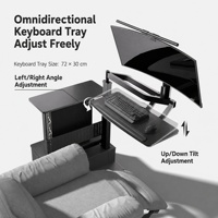 Support d'ordinateur portable flottant en métal réglable et convertible, bras de moniteur, support de tour PC mobile, plateau pour clavier, poste de travail assis-debout inclinable