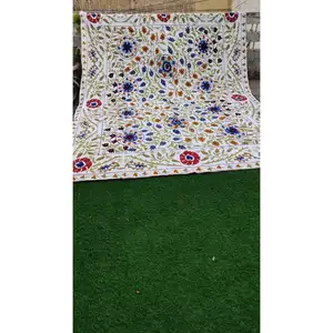 Boho suzani capa de mesa bordada, cobertura de mesa de pendurar para parede uzbek suzani