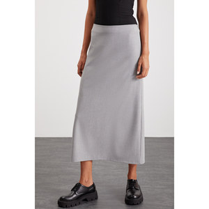 Jupe longue en tissu tissé pour femme ETHIQUET ISLA, avec fente profonde au dos, taille normale - Product Image 3