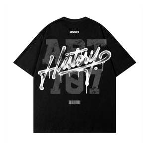 Camiseta de 100% algodón Unisex de gran tamaño personalizable DTG estampado 260 gramos tejido de punto teñido liso para hombres y mujeres colocación frontal - Product Image 1