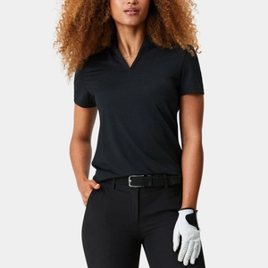 Nouveau design de polos jacquard en polyester écologique Vêtements de golf Slim Fit T-shirts de golf pour femmes - Product Image 3