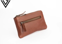 Portefeuille unisexe de luxe en cuir de vachette Nappa véritable, léger, élégant, avec fermeture éclair, anti-RFID, doublure en tissu robuste, court et durable